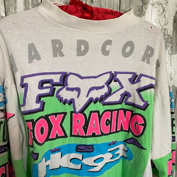 Vintage Hardcore FOX RACING  HC 93 long sleeve colorful t-shirt M - Picture 2 of 9